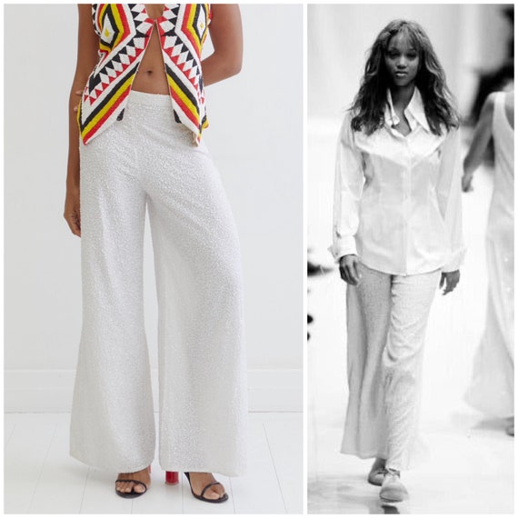 Vintage 90's KATHERINE HAMNETT Pants / SS 1994 Runway / Sequin