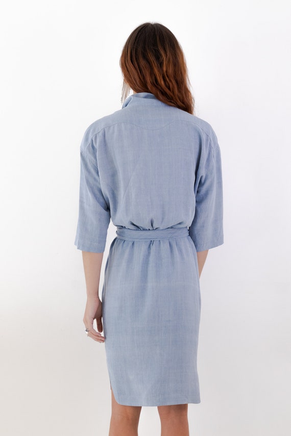 vintage 80's THIERRY MUGLER western chambray dres… - image 10
