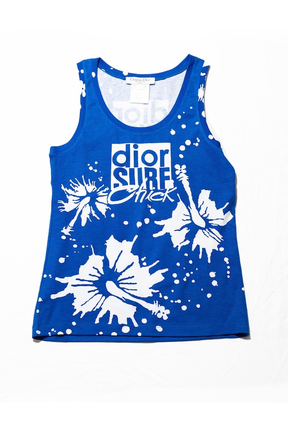 Vintage CHRISTIAN DIOR Surf Chick Tank Top / Logo T-shirt