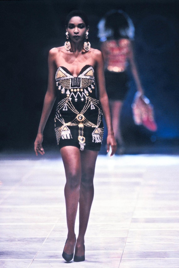 vintage 90's GIANNI VERSACE Couture mini dress / … - image 7
