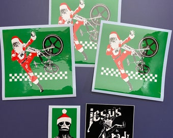 RAD Christmas stickers: Santa Claus, Jesus, Sleestak 5 x bundle