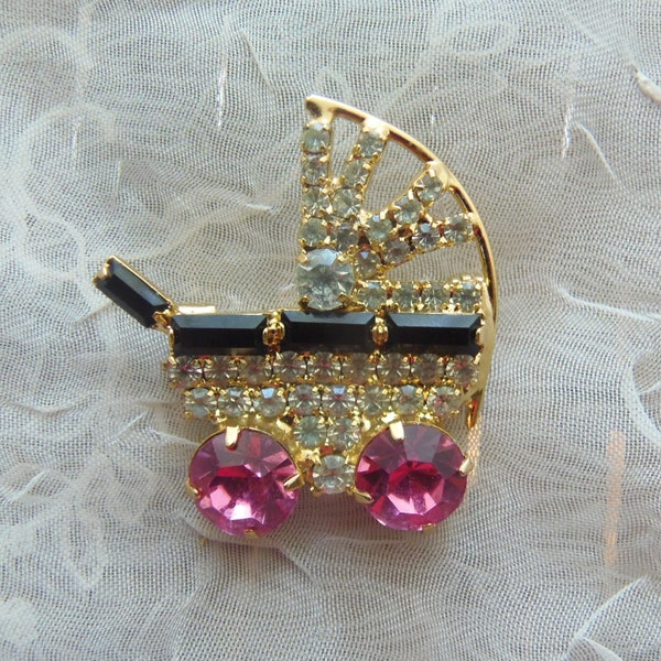 Rhinestone Brooch, Baby Girl, Baby Shower  Mom Jewelry