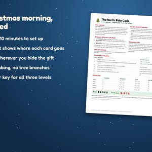 Christmas Treasure Hunt with Math for Kids 4-10, Printable Christmas Morning Scavenger Hunt Riddles, Secret Code Gift Reveal Game image 5