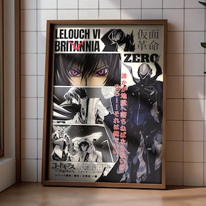 Code Geass Anime Poster - Lelouch Vi Britannia Lelouch Lamperouge Anime Art Print Anime Gifts
