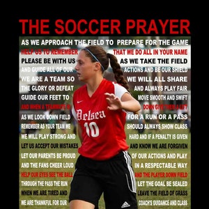 The Soccer Prayer personalized  with photo, Soccer prayer, Soccer print,  Prayer for Soccer,  Sports Prayer, Senior Night, Sports banquet