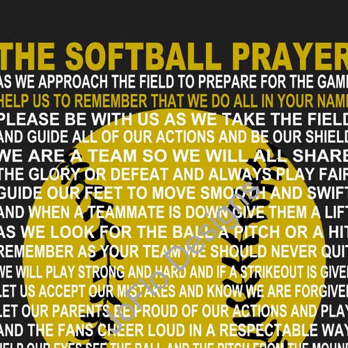 The Softball Prayer Personalized Sports Softball Poem Etsy