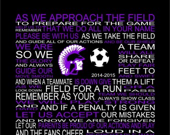 The Soccer Prayer personalized with mascot, Senior Night, Sports banquet, Soccer prayer, Soccer print, Soccer print, Soccer poem, Soccer