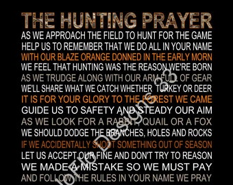 The Hunting Prayer personalized, hunter, hunter prayer, hunter gift, hunter song, hunter print, prayer for hunter, hunting prayer