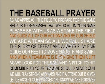 Baseball Prayer Poster - Etsy