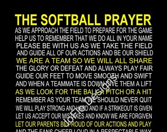 The Softball Prayer personalized, Softball Prayer, Softball Print, Softball Gift, Personalized Softball Print, Senior Night, Sports Banquet