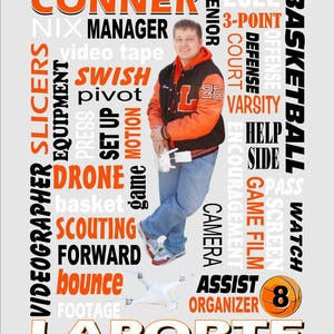 Trainer Collage, Videographer Collage, Manager Collage, Custom Collages, Sports Collages, Trainer Print, Videographer Print, Manager Print image 3