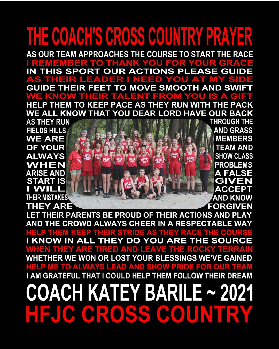 The Coach's Cross Country Prayer With Photo, Cross Country Print,cc ...