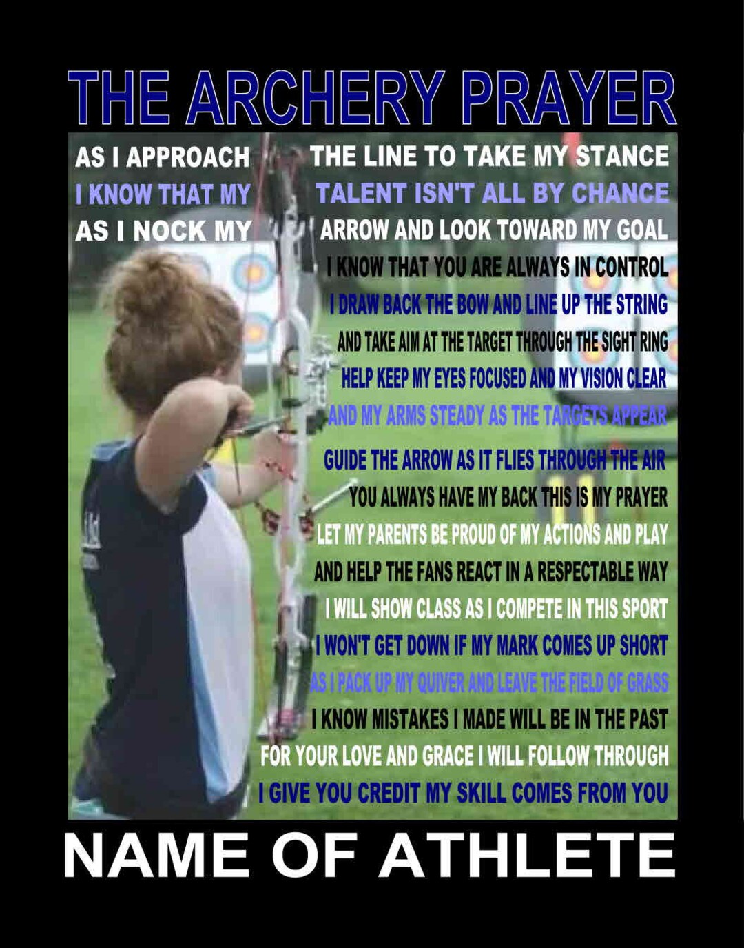 The Archery Prayer Personalized With Photo, Archer Prayer, Archery