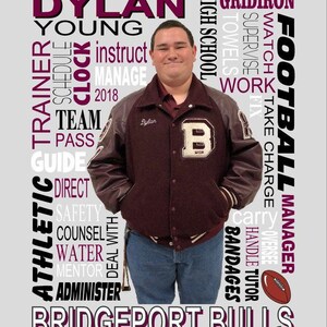 Trainer Collage, Videographer Collage, Manager Collage, Custom Collages, Sports Collages, Trainer Print, Videographer Print, Manager Print image 7
