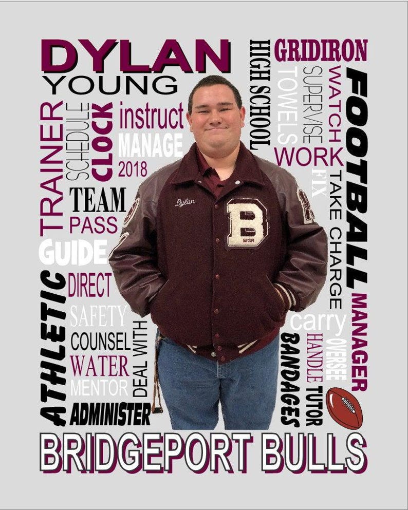 Trainer Collage, Videographer Collage, Manager Collage, Custom Collages, Sports Collages, Trainer Print, Videographer Print, Manager Print image 7