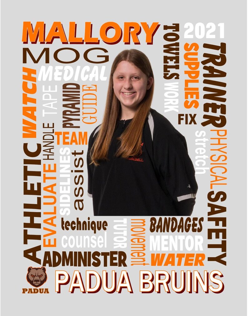 Trainer Collage, Videographer Collage, Manager Collage, Custom Collages, Sports Collages, Trainer Print, Videographer Print, Manager Print image 8