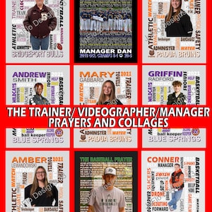 Trainer Collage, Videographer Collage, Manager Collage, Custom Collages, Sports Collages, Trainer Print, Videographer Print, Manager Print image 1