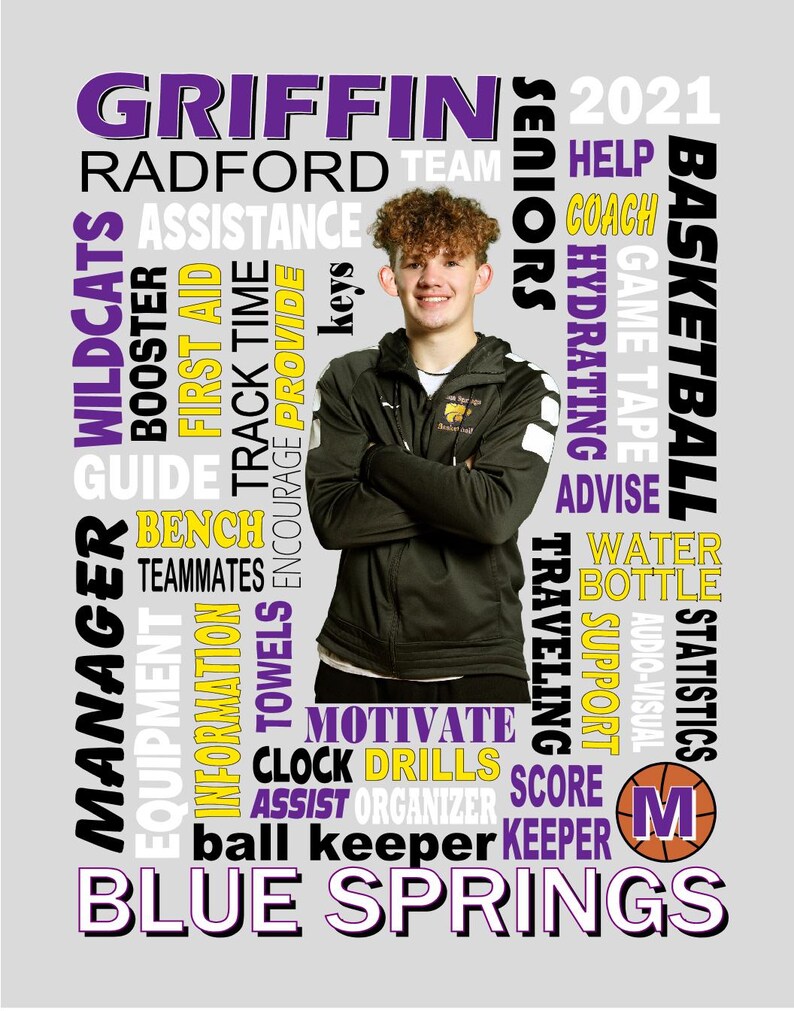 Trainer Collage, Videographer Collage, Manager Collage, Custom Collages, Sports Collages, Trainer Print, Videographer Print, Manager Print image 9