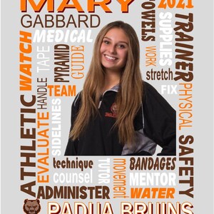 Trainer Collage, Videographer Collage, Manager Collage, Custom Collages, Sports Collages, Trainer Print, Videographer Print, Manager Print image 5