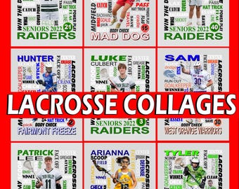 Lacrosse Collage, Lacrosse Print, Senior Night, Sports Banquet, Coach's Lacrosse Collage, Coach Lacrosse Gift, Lacrosse Gift, Lacrosse