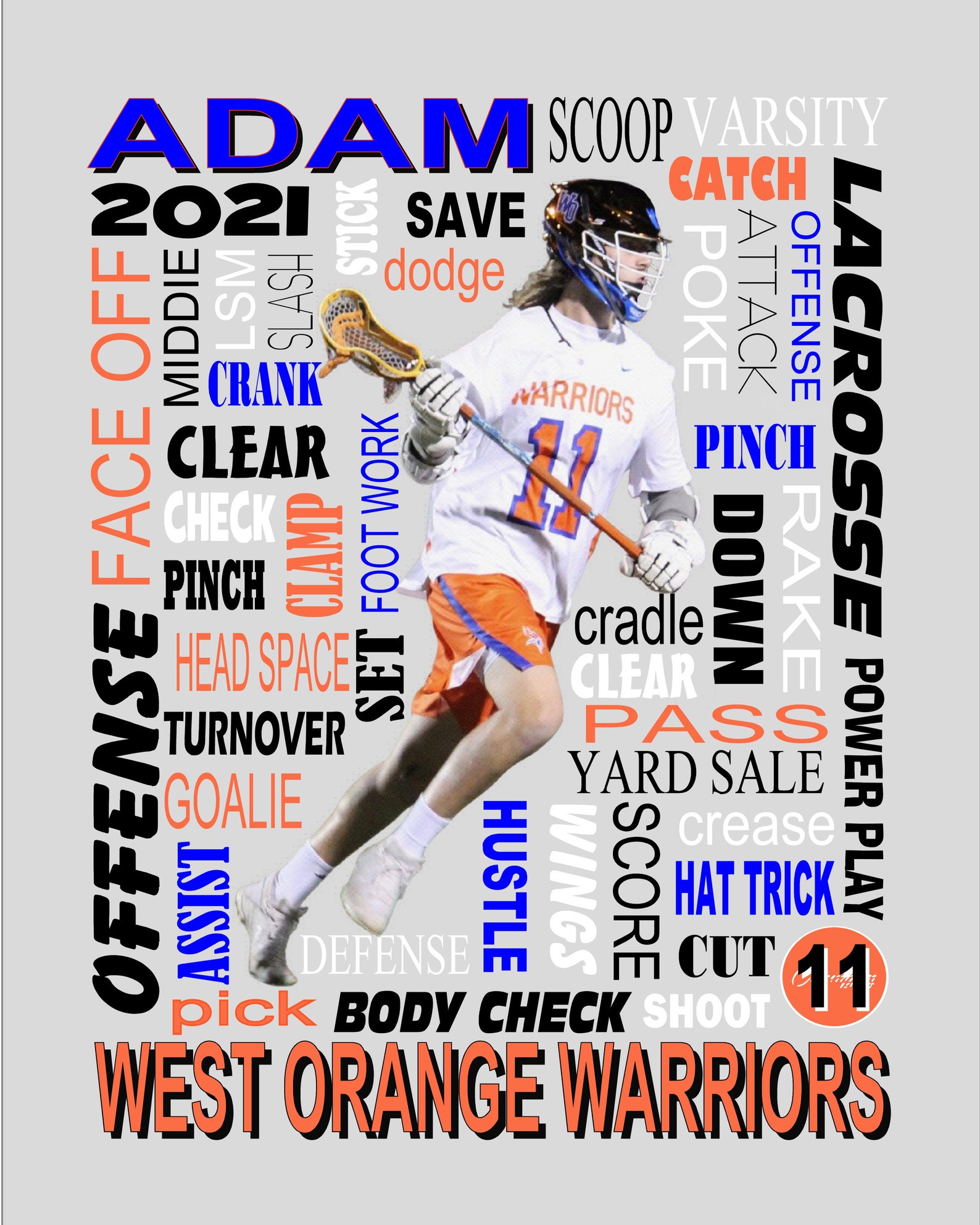 Lacrosse Word Collage With Photo Lacrosse Collage Lacrosse Etsy