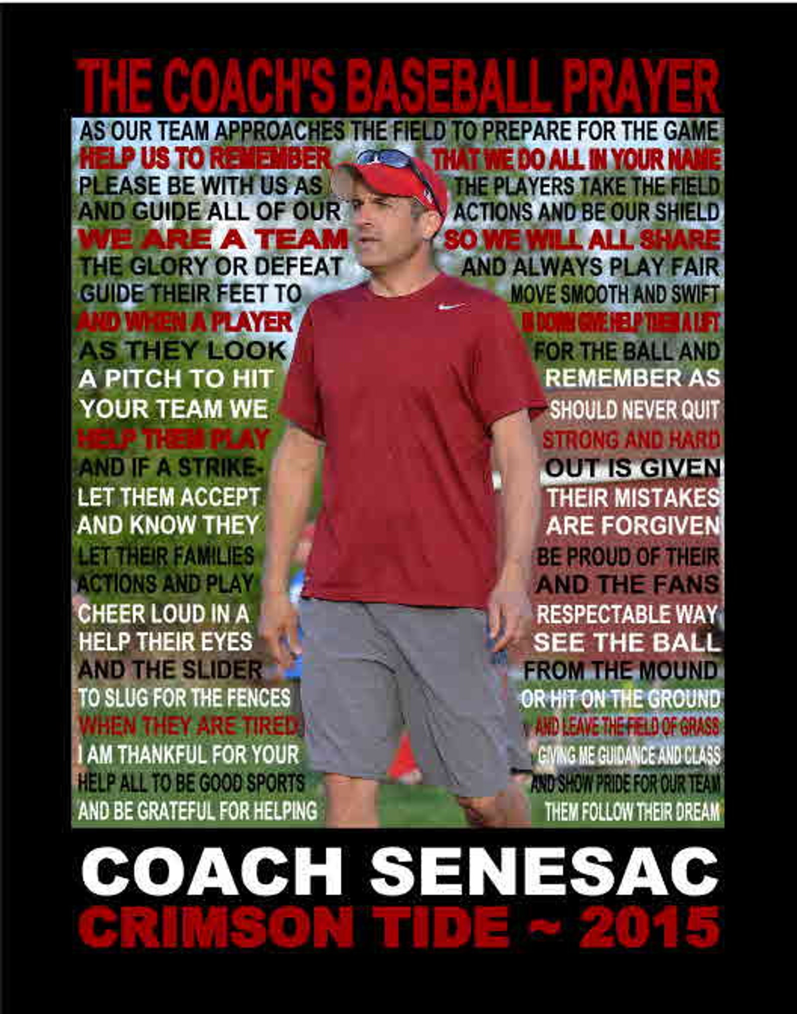 The Baseball Coach's Prayer Personalized With Photo Etsy