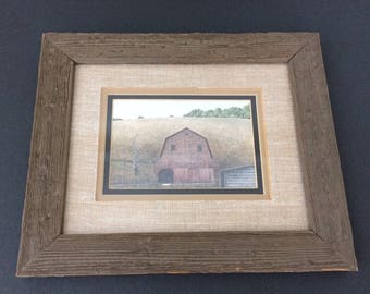vintage watercolor of Great Smokey Mountains barn
