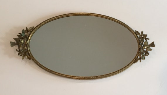 Gilt Filigree Oval Vanity Mirror Wall Ornate Perfume Gilt Filigree Oval Vanity Mirror Wall