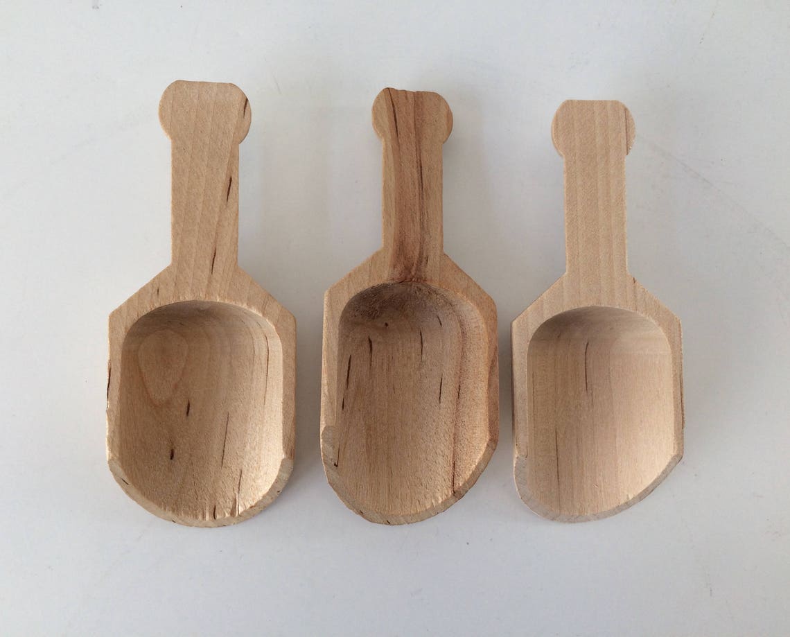 Small Wooden Scoops Set of 3 Etsy