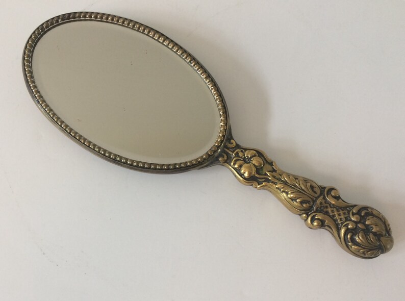 Vintage Ornate Hand Vanity Mirror Antique