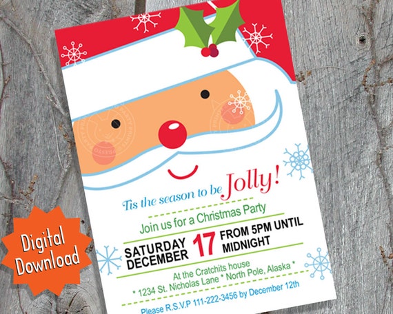 Instantly Downloadable Christmas Party Invitation With | Etsy
