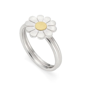 Little Daisy Ring in Silver & 18ct Gold