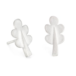 Sterling Silver Oak Leaf Stud Earrings