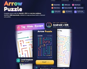 ARROW PUZZLE – kod źródłowy gry na Androida i iOS (Java) | ponad 1200 poziomów, AdMob, zakupy w aplikacji