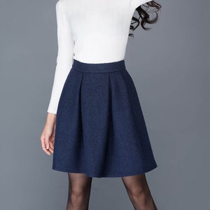 Mini Wool skirt, Blue wool skirt, womens skirt, Short wool skirt, Short wool skirt, ladies skirts, Autumn winter skirt, Ylistyle C1036