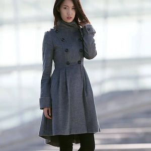 Gray Coat Wool Coat Womens Coat Womens Coat Warm Coat - Etsy