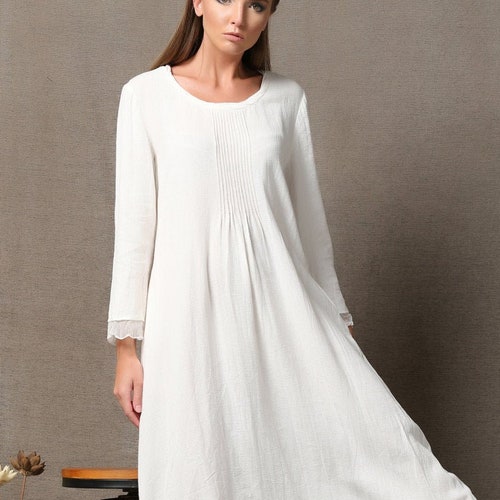 White Dress Women Lagenlook Layered 