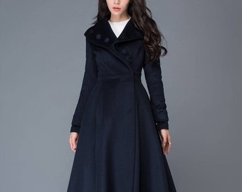 Midi Wool Coat, Wool Coat, Womens Winter Coats, Dress Coat, Navy Blue Coat, Flare Coat, Warm Coat, Swing Coat, Made to Order C1021 - Etsy Midi Wool Coat, Wool Coat, Womens Winter Coats, Dress Coat, Navy Blue Coat, Flare Coat, Warm Coat, Swing Coat, Made to Order C1021 - Etsy