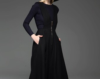 long black wool dress