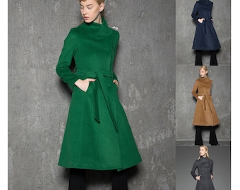 green wool jacket womens