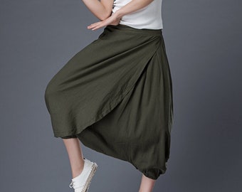 Harem pants, Linen pants, harem pants women, green harem pants, loose pants, womens pants, wide leg pants, plus size pants C855