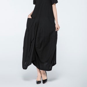 Black Linen Dress, Linen Dress, Long Linen Dress, Linen Maxi Dress ...