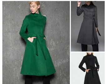 dark green coat women's