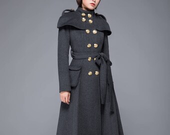 fit and flare coat Swing Coat double breasted coat dress