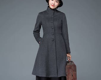 Hooded coat womens coats long wool coat winter warm coat | Etsy