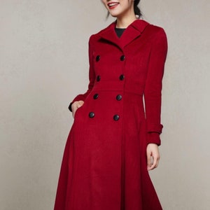 Long wool coat, Womens wool coat, Winter coat women, A line coat, Retro wool coat, Long warm coat, Overcoat, Handmade coat, Ylistyle C4419