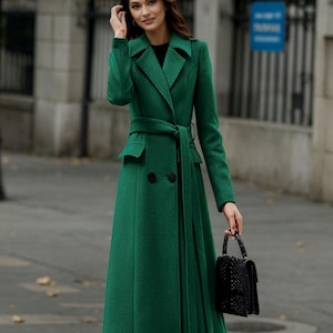 White Wool Coat, Long Wool Coat, Asymmetrical Wool Coat