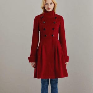 Wool coat, Midi coat, Womens wool coat, Winter coat women, A line coat, Overcoat, Retro wool coat, Peacoat, Handmade coat, Ylistyle  C4422
