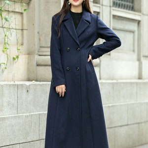 Navy blue long jacket online