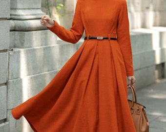 navy blue dress for baby girl Orange Dresses